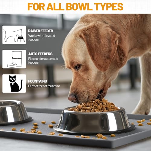 Dog Feeding Mat (Grey / 24"l X 16"w)
