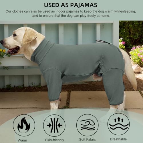 Dog Pyjamas PJS Sweater Clothes and Home Clothing Suitable for Medium to Large Breeds of Dogs (Thick Green / 2XL)