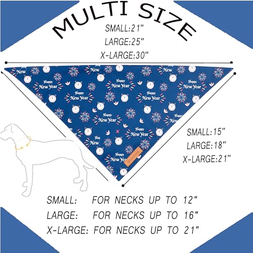 Happy New Year Dog Bandanas 2 Pack (Happy New Year / X-Large)