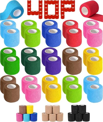 40 Pack Self Adhesive Bandage Wrap (Multi-colored / 2IN - 40Pack)