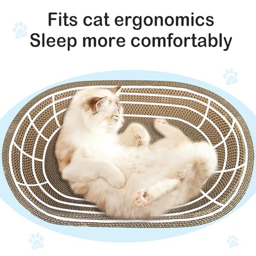 Cat Scratcher Bed 23.6x14.9” Extra Large Cardboard Cat Scratching Bed (1PC-23.6 x 14.9 x 3.9 inches)