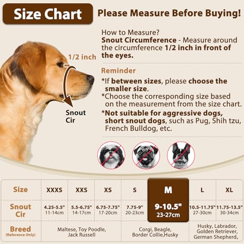 Dog Muzzle Anti Eating for Small Medium Large Dogs (M)
