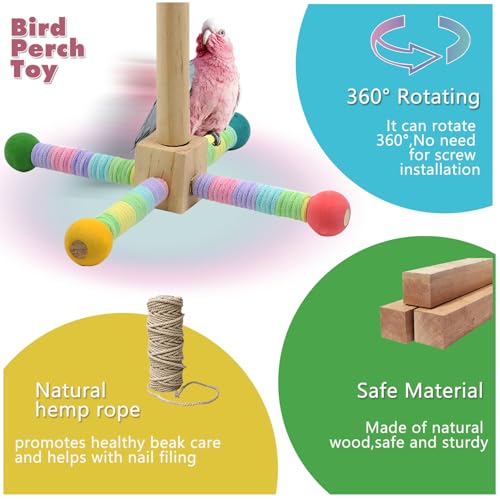 Upgraded Parrot Perch Toy (Rainbow colors)
