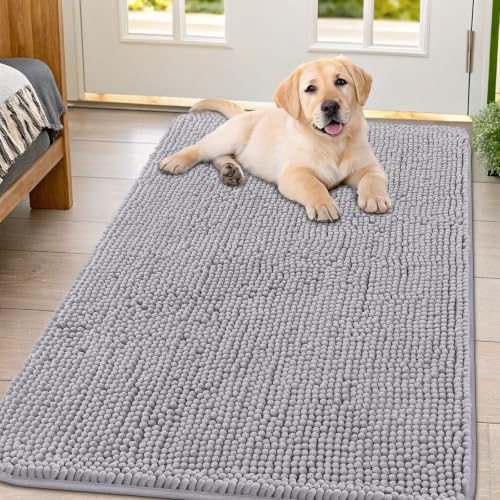 Dog Door Mat for Muddy Paws 54x32 (Light Grey / 54"X32")