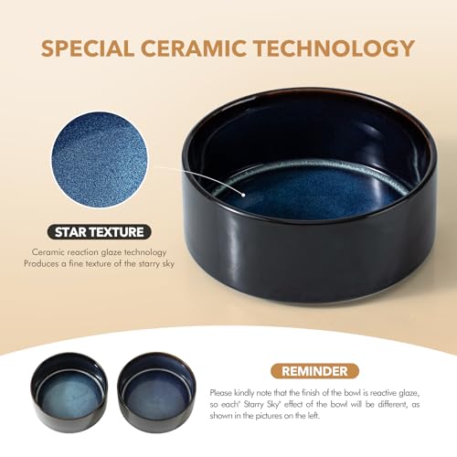Dog Bowls Ceramic (1 Bowl-Starry Sky / 7.6CUPS)