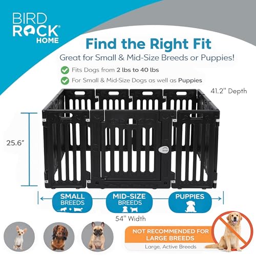 Internet’s Best Dog Playpen with Lockable Door (Black / 12 Panels)