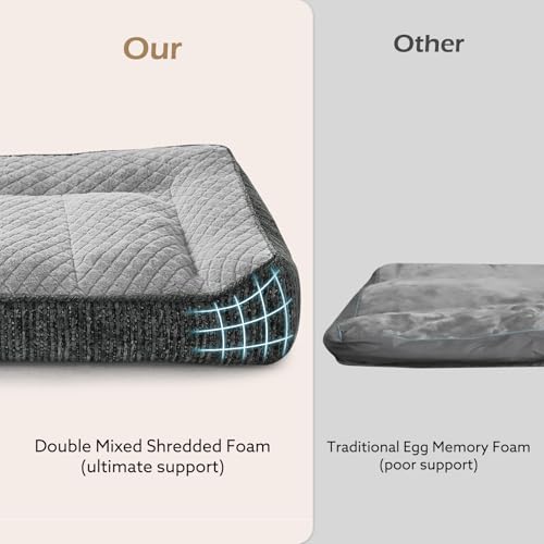XL Orthopedic Dog Bed for Large Dogs (XL Plus(45"L x 32"W x 9.5"Th) / Light Grey)