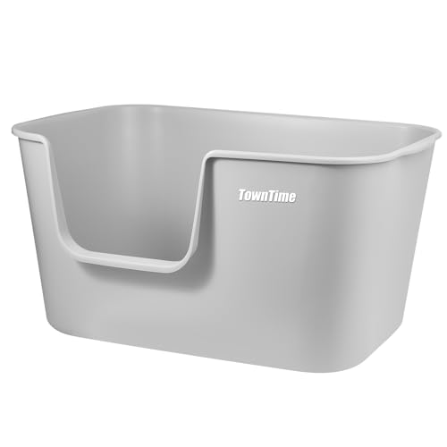 Extra Large Kitty Litter Box with High Sides (Grey)