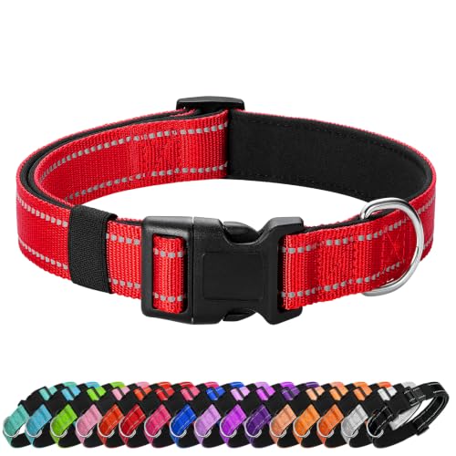 Reflective Dog Collar (Red / L:width 1"neck 17.5-27")