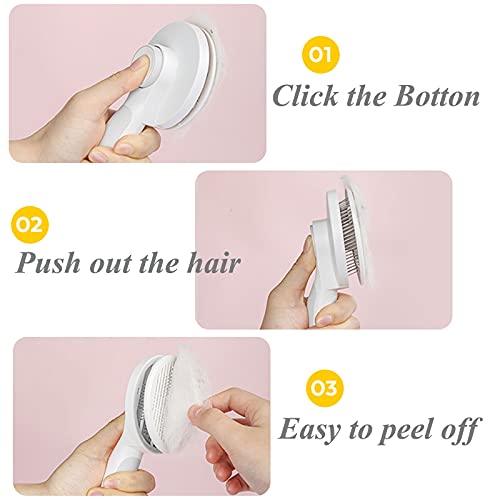 Self Cleaning Slicker Brush for Dogs and Cats (Gray)