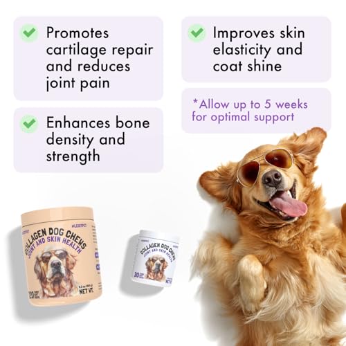 Collagen Dog Chews for Joint & Skin Health 120 Soft Chews All Breeds Mobility (Collagen / 120)