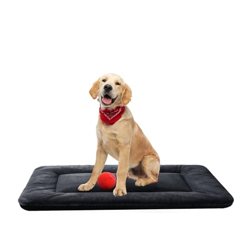 Dog Crate Pad Washable Dog Bed for Crate Medium Cozy Mat 36 (36.0"L x 23.0"W x 1.0"Th / dark gray)
