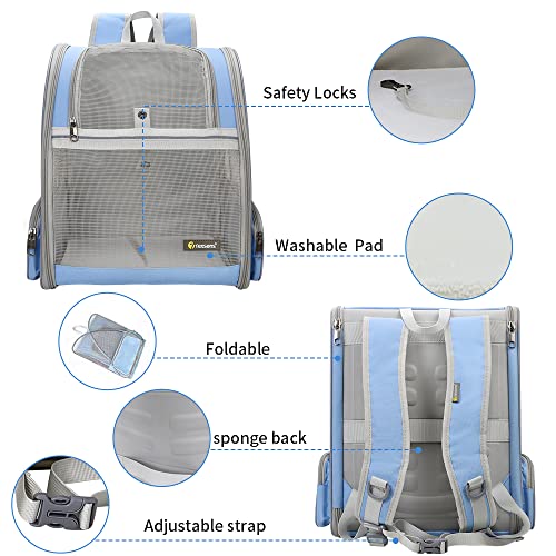 Innovative Traveler Bubble Backpack Pet Carriers for Cats and Dogs (Blue)