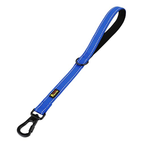 Short Dog Leash with Padded Handle for Medium Large Dogs (Royal Blue / 18 Inch (Pack of 1))