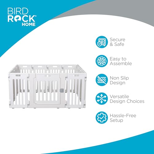 Pet Playpen with Door (White / 12-Panel - 25.6" H)