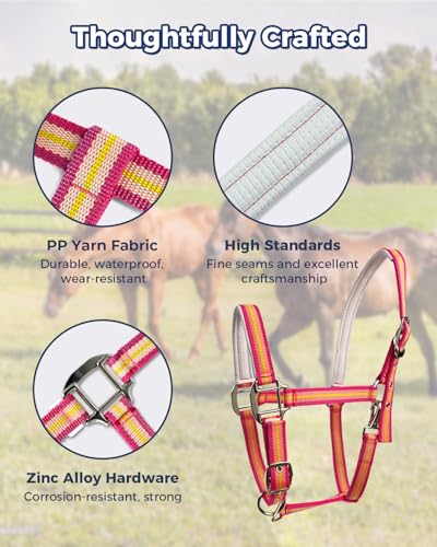 Adjustable Horse Halter (PINK / Pony)