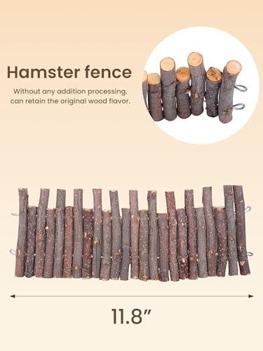 2 Pcs 11.8in Wooden Hamster Fence (11.8in (Natural))