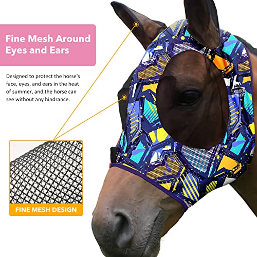 Super Comfort Stretchy Fly Mask Large Eye Space with UV Protection Soft on Skin with Breathability Graffiti Mix Extra Full (Extra Full(Extra Large) / Graffiti Mix)
