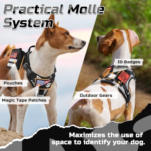 Tactical Dog Harness for Large (B&W Geometric / Large)