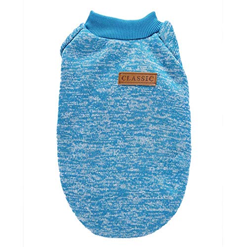 Dog Sweaters for Small Dogs (Light blue / Large)