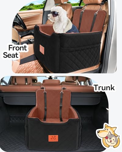 Dog Car Seat for Small (Black/Brown)