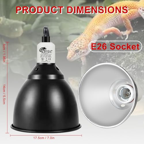 Large Caliber Reptile Lamp Cover Dome Supports Up to 250W (Cone Dome W/ Switch / 1pcs*Dome-7.0" (Max 250W))