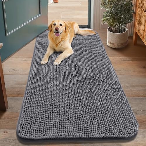 Dog Door Mat for Muddy Paws 48x30 (Dark Grey / 48"X30")