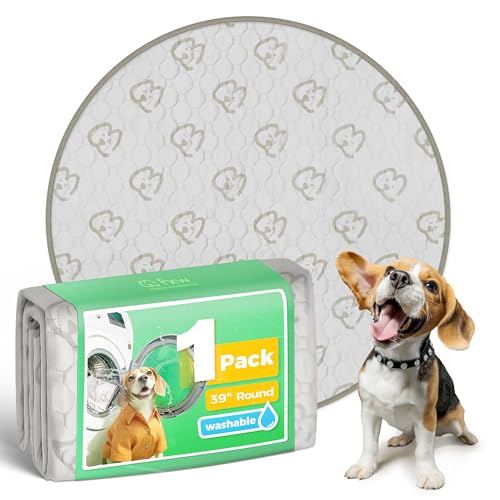 Washable Pee Pads for Dogs (Khaki / 39" Round (1 Pack))