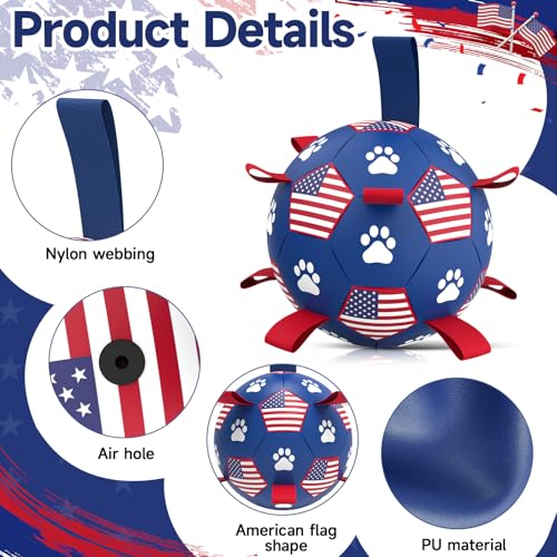 Dog Balls with Straps (Flag / 9 Inch)