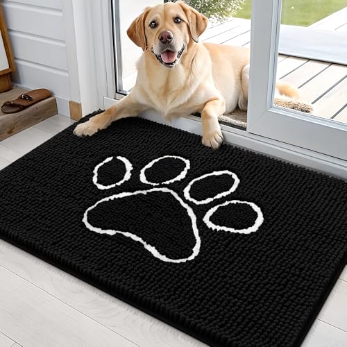 Dog Door Mat for Muddy Paws 35x24 (Black / 35" X 24")