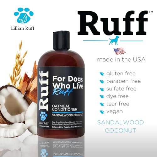 Ruff by Lillian Ruff Sandalwood Coconut Oatmeal Conditioner for Dogs (16oz)