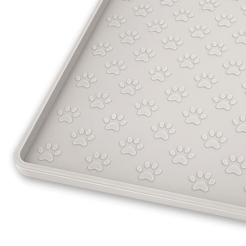 Dog Food Mat Anti (24.5"L x 16.5"W / Cream)