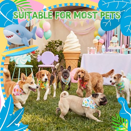 100 PS Dog Bandanas Bulk for Summer Charm Grooming (Summer / 25.6 x 17.7 x 17.7 Inch)
