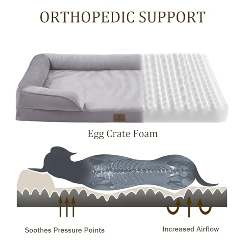 Orthopedic Dog Bed (35.0"L x 25.0"W x 6.5"Th / Light Grey)