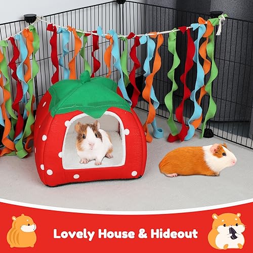 Guinea Pig Bed Hideout (Strawberry Red)