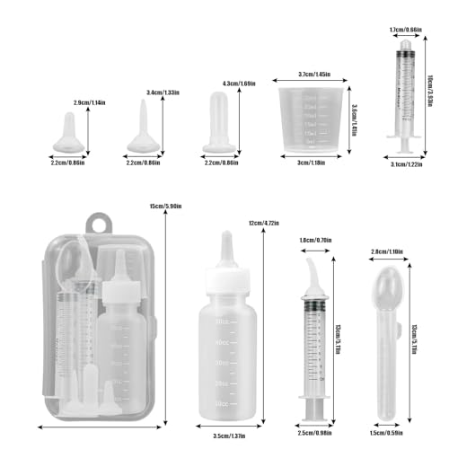 Pet Feeding Bottle Set (1 Bottle+3 Nipples+2 Syringes + 1 cup+ 1 spoon)