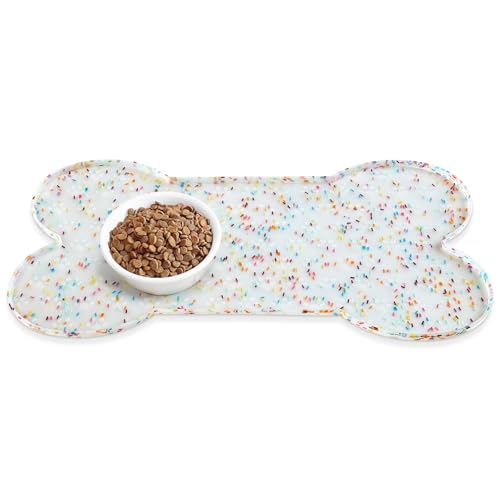 Dog Food Mat Anti (19.4" x 9.8" / Donut White)