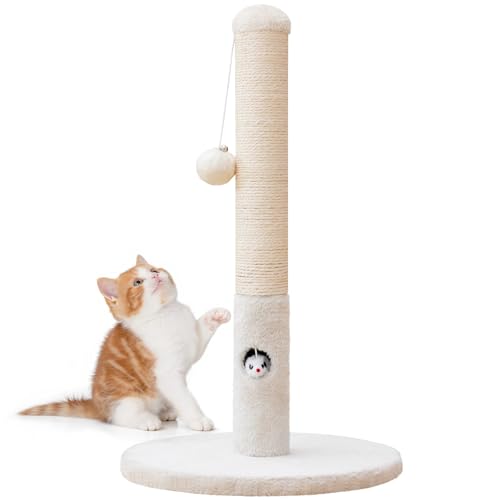 Funny Cat Scratching Posts Sturdy Scratcher Posts 23'' Off White (Off White / 23‘’)