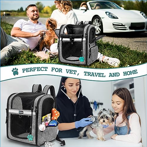 Dog Backpack Carrier for Cats (Heather Grey)