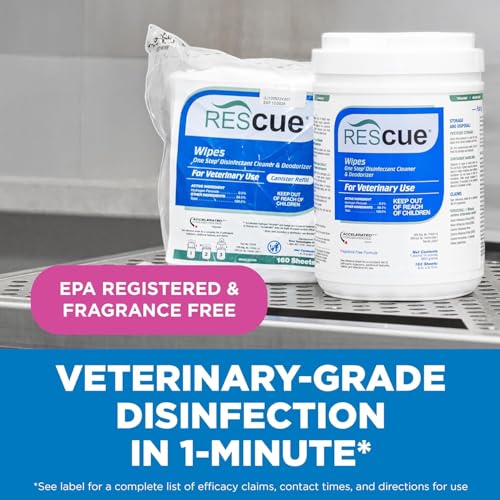 One Step Disinfectant Cleaner & Deodorizer Wipes for Vet Use (Canister (4 Pack) Wipes)