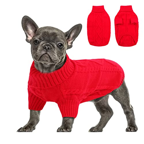 Small Dog Pullover Sweater for Medium Dogs Girl (Medium / Red)
