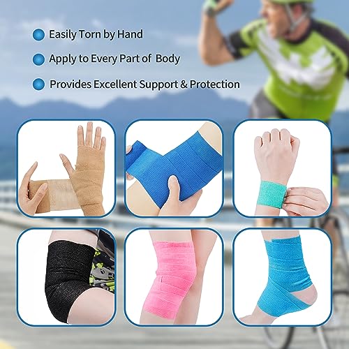 12 Rolls Self Adhesive Bandage Wrap (Black)