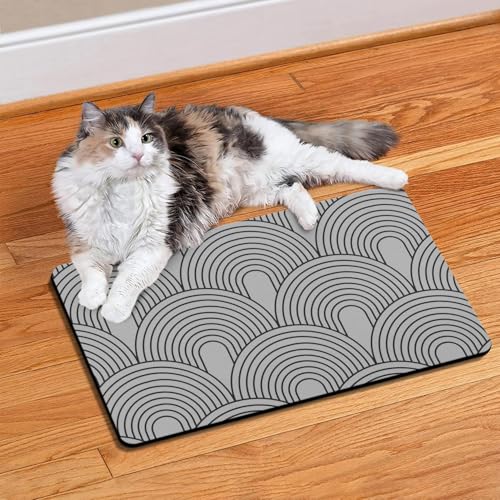 Dog Food Mats for Floors Absorbent (S(12"×20") / 01-Light Grey)