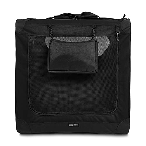 Folding Portable Soft Pet Dog Crate Carrier Kennel (BLACK / 41.9"L x 30.9"W x 30.7"H)