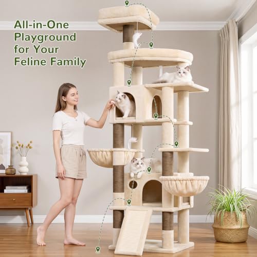 81in Cat Tree for Large Cats (XXL / Beige)
