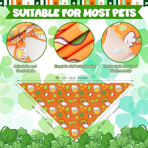 100 Pcs St Patrick's Day Dog Bandanas Bulk Green Shamrocks Bandanas for Dog Triangle Kerchief Bib Scarf for Pet Irish Costume Photo Props Accessories Pet Shops (St Patricks Day / 25.6 x 17.7 x 17.7 Inch)