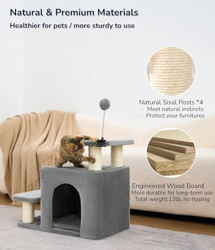 Cat Stairs for Bed (Gray)