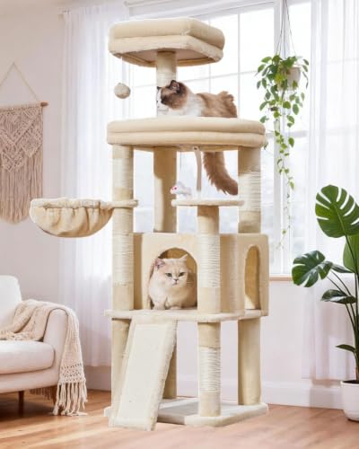 Sturdy Cat Tree (Beige / 58.7 Inches)