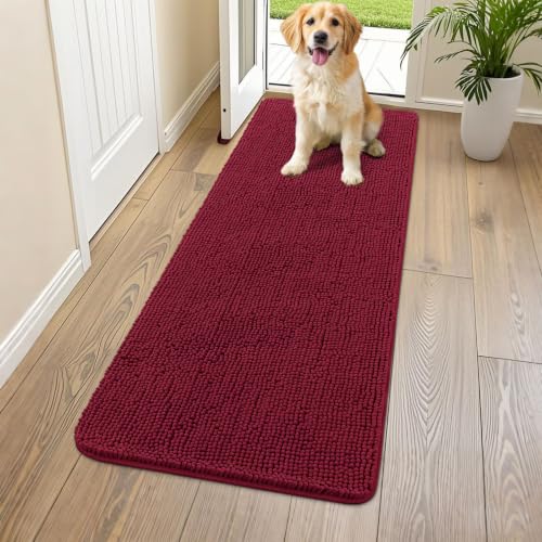Dog Door Mat for Muddy Paws 54x24 (Burgundy / 54"X24")