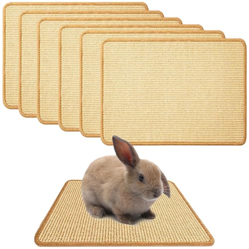 6PCS Natural Bunny Scratch Mat (16"x12")